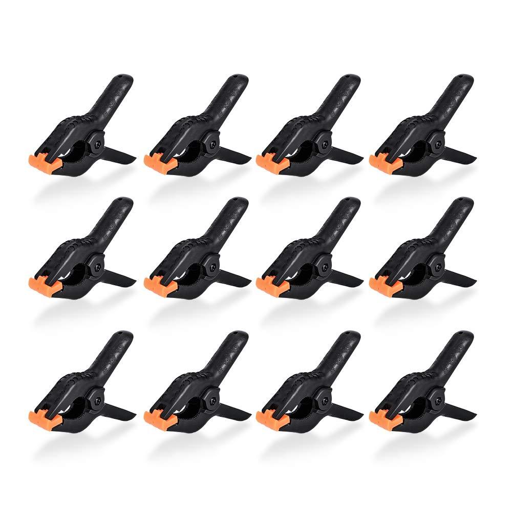 UTEBIT 12 Pack Backdrop Clips for Photography Heavy Duty 4 Inch Large Nylon Spring Clamps Muslin Photo Support Clip for Background Backdrops Stand, Video, Studio, Reflectors - NewNest Australia