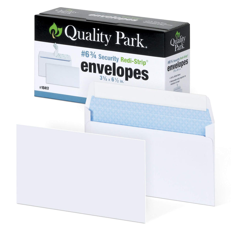 Quality Park #6 3/4 Security-Tinted Envelopes with Peel & Seal, 100-Pack, White – QUA10417 1 - NewNest Australia