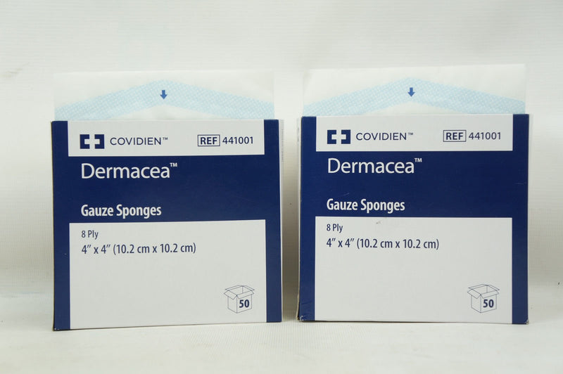 Covidien Dermacea 4 x 4 inch Gauze Sponge 8 Ply, Sterile (Pack of 100 ...