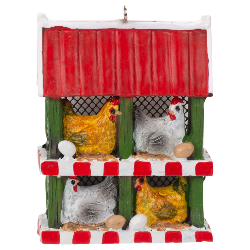 NewNest Australia - Midwest-CBK Chicken Coop with Chickens and Eggs Ornament 