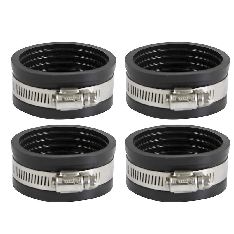 Supply Giant 39334x4 Flexible Pvc Pipe Cap with Stainless Steel Clamps, 1-1/2 Inch Black (pack of 4) (39334Y6), 1-1/2" - NewNest Australia