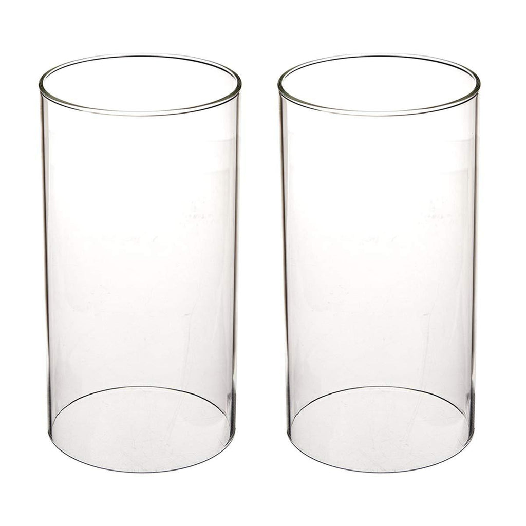 NewNest Australia - SGLED Clear Candle Holder, Glass Chimney for Candle Open Ended, Internal Diameter 3.55", External Diameter is 3.75", Height 6" (2 Packs) H6" 