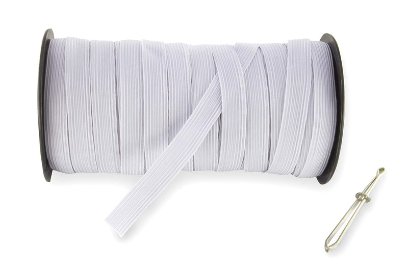 1/2" 40-Yards White Baraded Elastic Cord/Elastic Band/Elastic Rope/White Heavy Stretch Knit Elastic Spool(White)/Bedspread Band (White, 40 Yard) 1/2 Inch 40 Yard - NewNest Australia