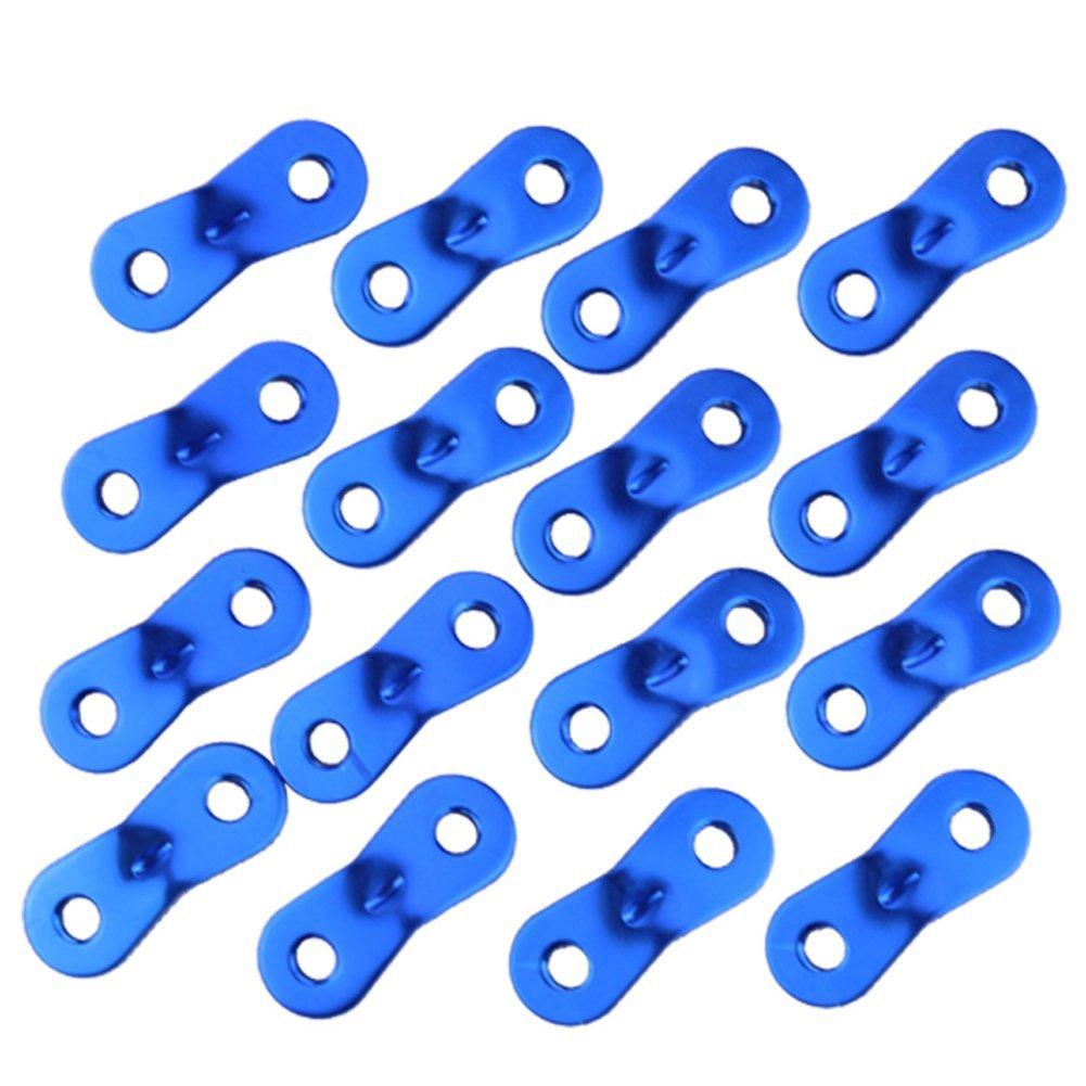 NewNest Australia - 16Pcs Blue Aluminum Alloy Tent Cord Tensioner Guyline Adjuster for Outdoor Camping Hiking Travel Tent Accessories 