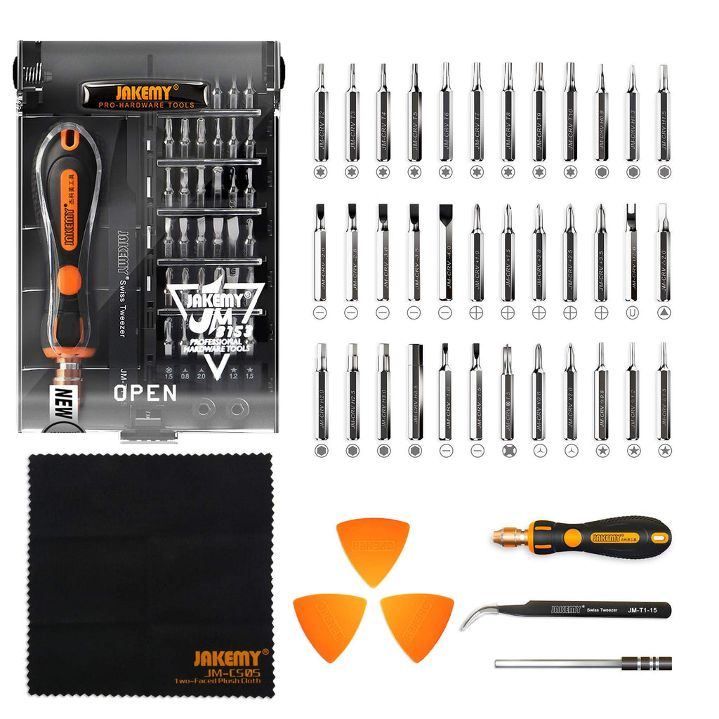 Jakemy 39 in 1 Screwdriver Set Precision Repair Tool Kit with 36 Magnetic Driver Bits Screwdriver Kit for iphone 11/X/8/7 Plus Cell Phone Macbook Laptop PC Black 8153-JM - NewNest Australia