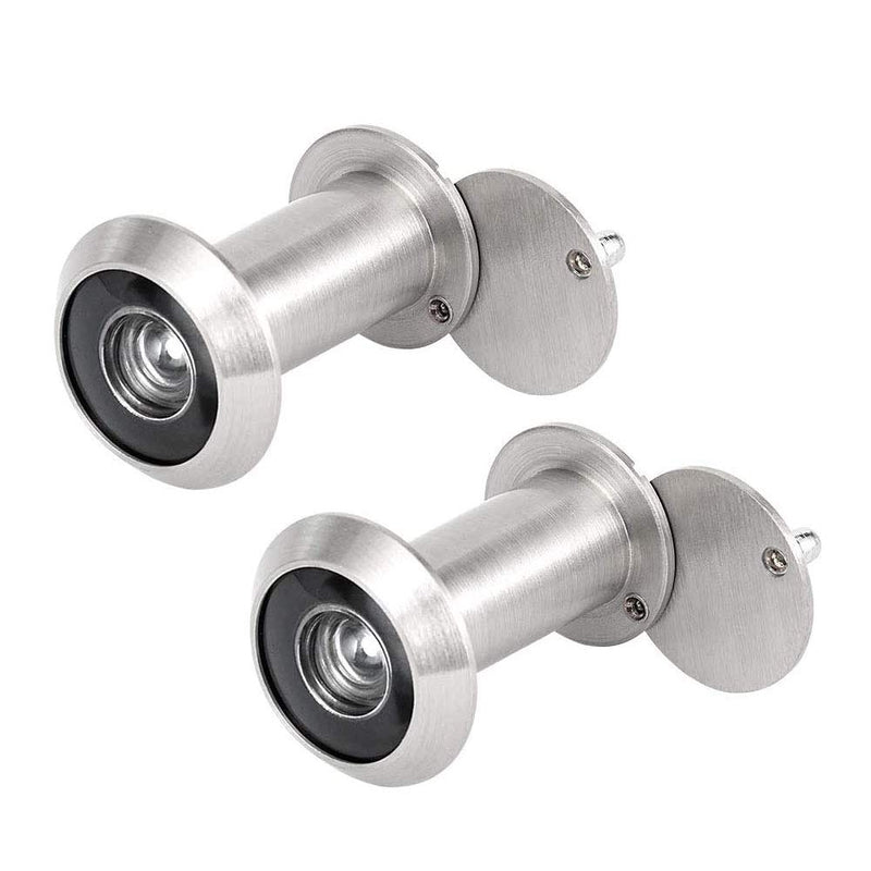 GLANICS Door Viewer, 200 Degree 2 Pcs Door Spy Hole, Spy Glass Hole with Heavy Duty Privacy Cover for Home Office Hotel, Pure Copper (2 Pack) Silver - NewNest Australia