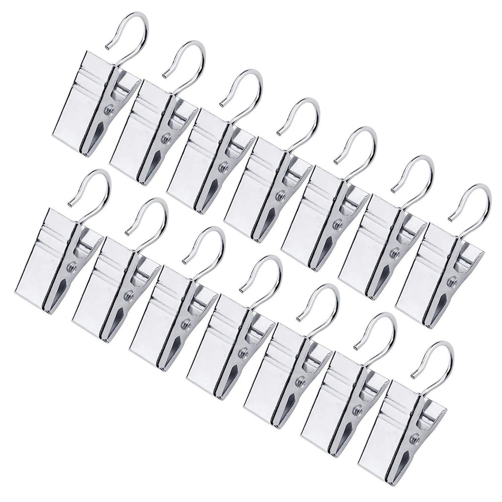 NewNest Australia - 120 Pack Heavy-Duty Hook Clip Set Curtain Clips for Curtain Photos Home Decoration Art Craft Display - Silver 