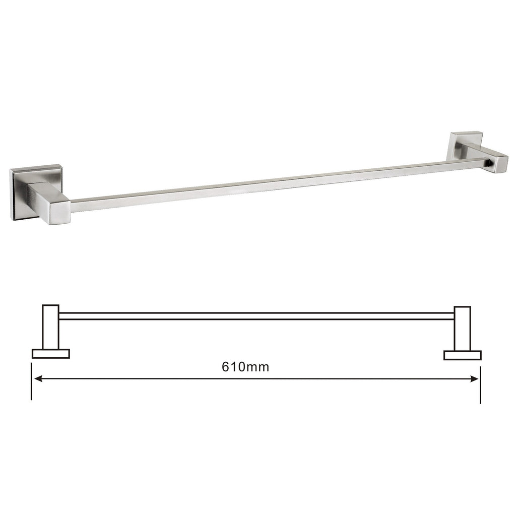 Shile Toilet 24'' Bathroom Single towel bar Brushed Nickel Stainless Steel Square Wall Mount - NewNest Australia