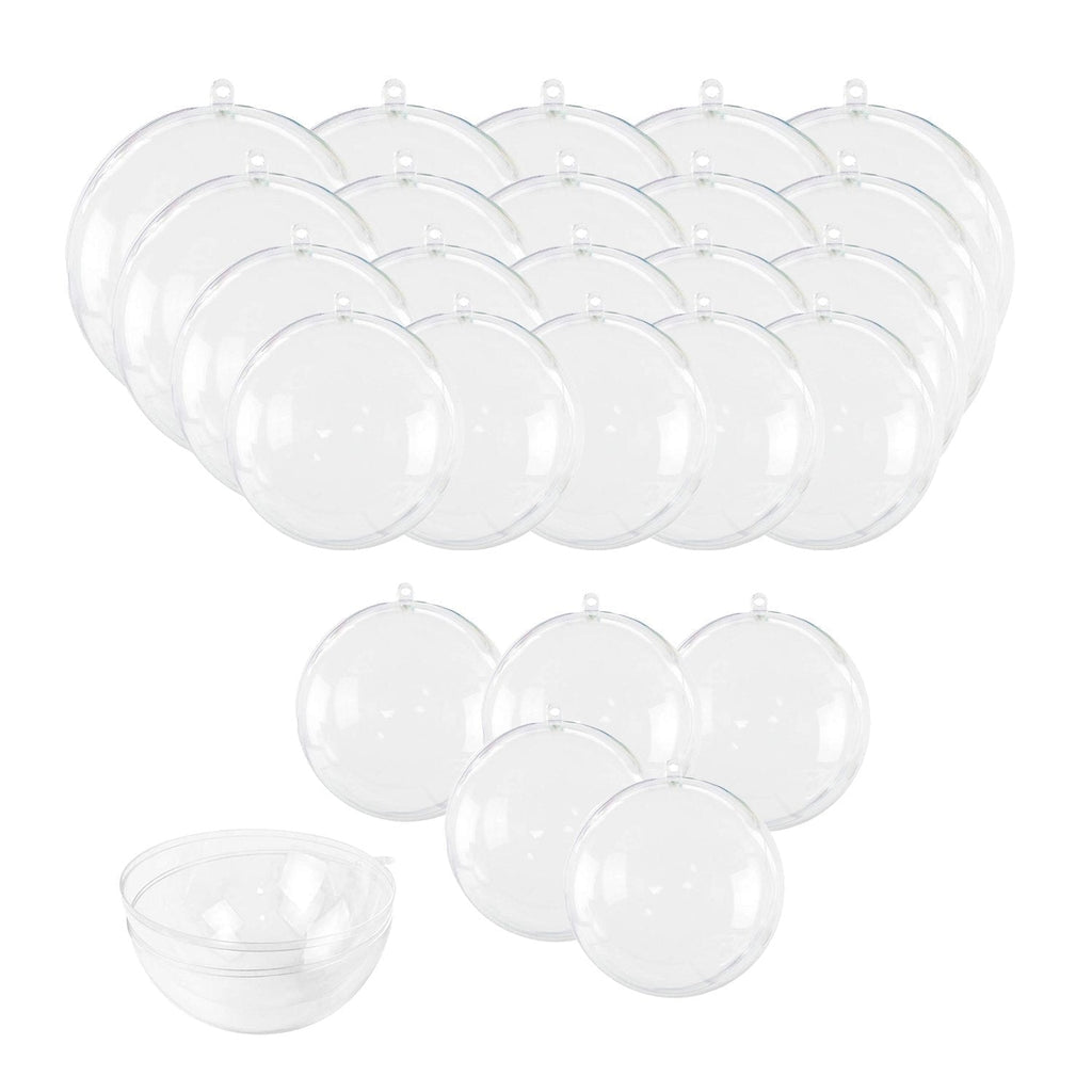 NewNest Australia - Clear Fillable Ornaments Ball, 25 PCS Transparent Plasti Craft Ornament Balls 5 Different Sizes for DIY Bath Bomb Mold Set and Party Decor 