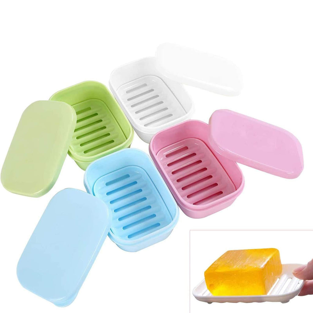 PUTING Plastic Soap Holder Container Soap Saver Box Case for Bathroom Shower Home Outdoor Camping Set of 4… Color2 - NewNest Australia