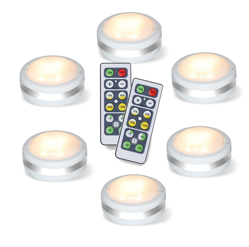 Puck Lights With Remote, Starxing Wireless Led Puck Lights Battery Operated, Led Puck Lights With Remote Control, Led Under Cabinet Lighting, Dimmable Closet Light Battery Powered (Natural White 6PK) - NewNest Australia