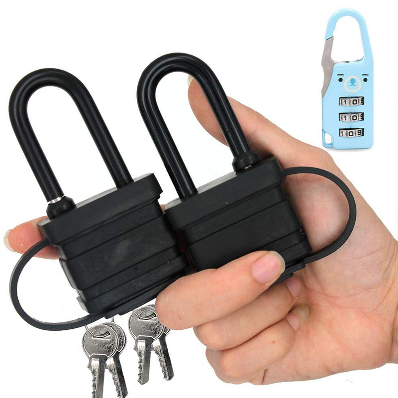 40mm 2-Heavy Duty Waterproof Padlock - Ideal for Home, Garden Shed, Outdoor, Garage, Gate Security (2 Pieces Set, Send a Small Password Lock) - NewNest Australia