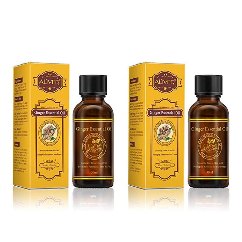 Aliver Lymphatic Drainage Gingerl Oil 100% Pure Natural Ginger Boy Massage Oils Plant Massage Oil (2 Pack) (2 Pack) - NewNest Australia