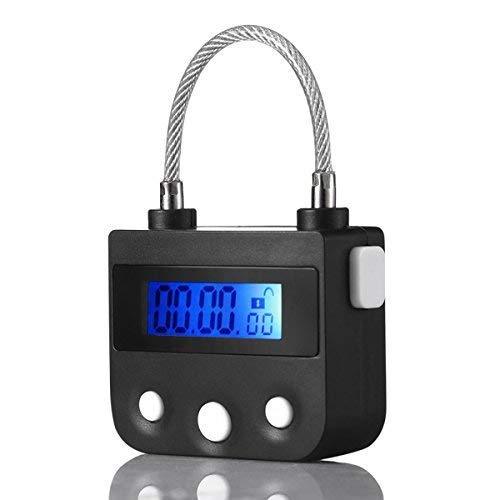 99 Hours Max Timing Lock - USB Rechargeable Time Out Padlock with LCD Display of Hiplaygirl (Black) - NewNest Australia