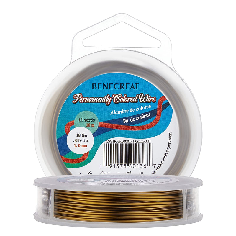 BENECREAT 18-Gauge Tarnish Resistant Antique Bronze Wire, 33-Feet/11-Yard 18-Gauge(33-Feet/11-Yard) - NewNest Australia