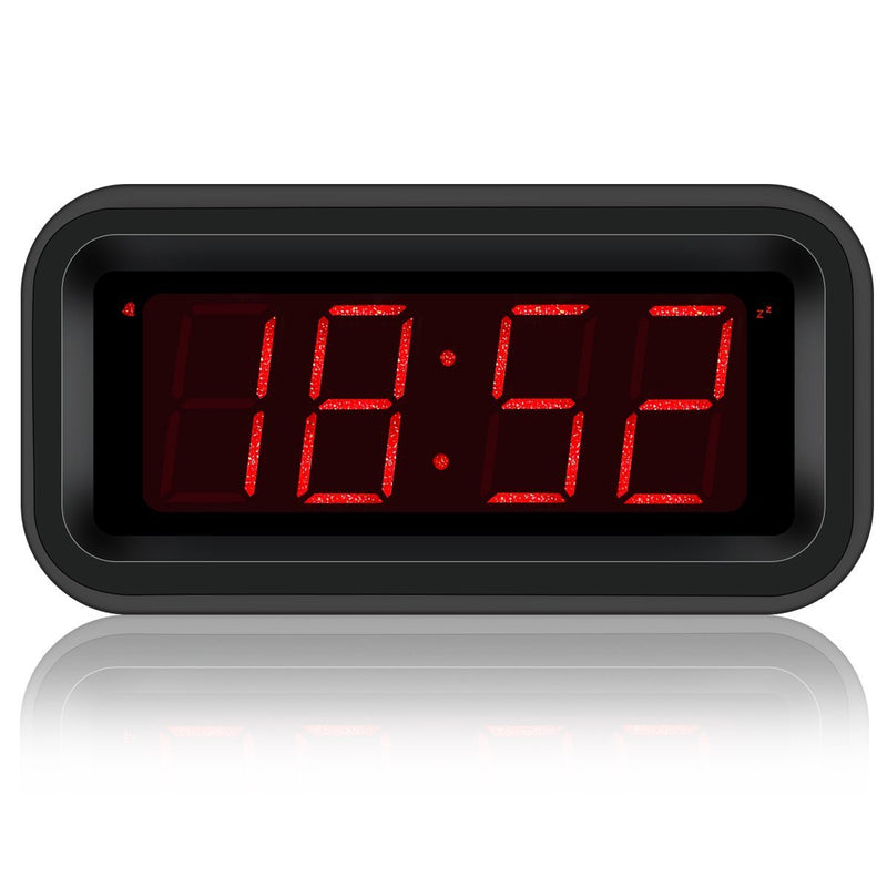 NewNest Australia - KWANWA Digital Desk Clock Small Battery Operated Clock for Media Center with 1.2'' LED Number Display Wall Clock 