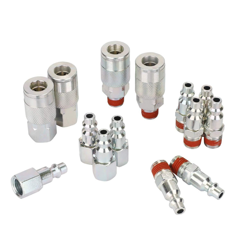 WYNNsky Air Compressor Accessories Fittings, 1/4''NPT Quick Connect Air Coupler and Plug Kit, I/M Type, 14 Pieces Air Tools Fittings Set - NewNest Australia