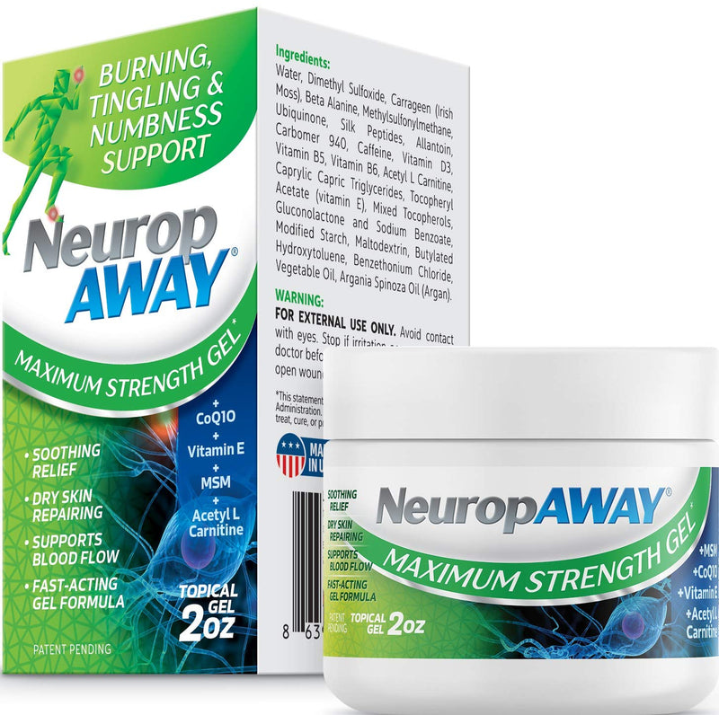 VasoCorp NeuropAWAY Neurop Pain Relief | 2 oz Maximum Strength Gel Nerve Pain Relief and neurop Pain Relief for feet, neurop Support for Burning Numbness Pain in Legs and feet Topical Gel. 2 Ounce (Pack of 1) - NewNest Australia