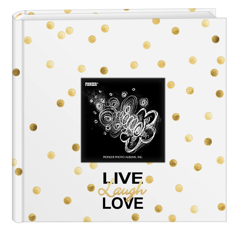 Pioneer Photo Albums Golden Dots Live Laugh Love 200 pkt 4x6 Photo Album, Pocket, Gold - NewNest Australia