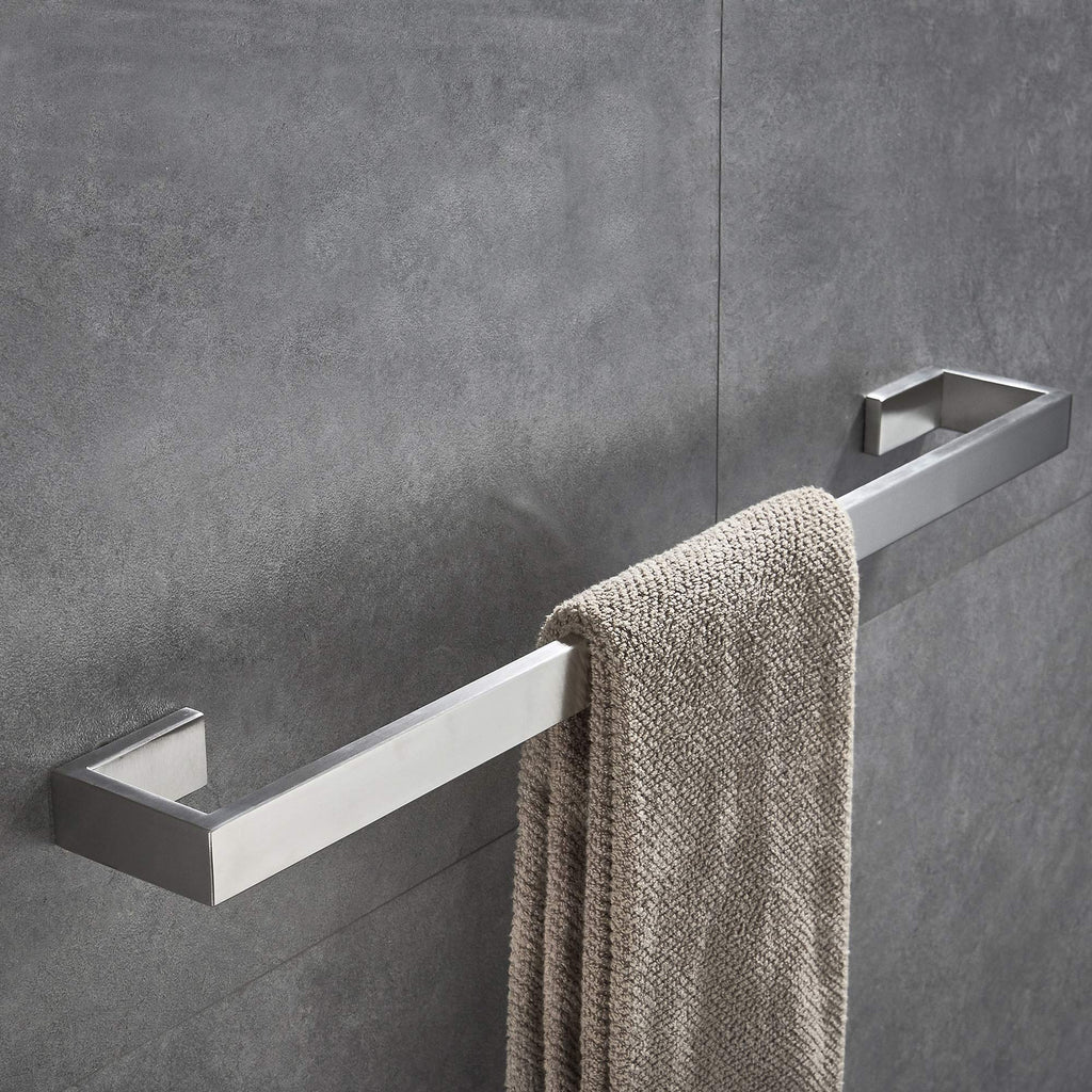 JunSun Square Towel Bar 24-Inch Stainless Steel Towel Holder Bathroom Accessories Square Bathroom Bars Towel Rack Bathroom Hardware Wall Mounted Stainless Steel Brushed Nickel - NewNest Australia