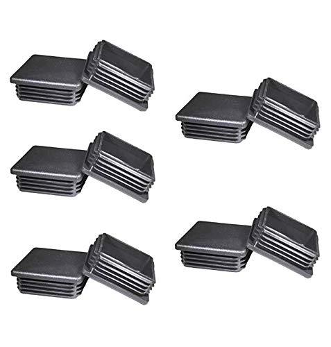 10 Pcs 2 Inch Square Tubing Black Plastic Plugs 2'' End Cap Fence Post Pipe Cover Tube Chair Glide Insert Finishing Plug - NewNest Australia