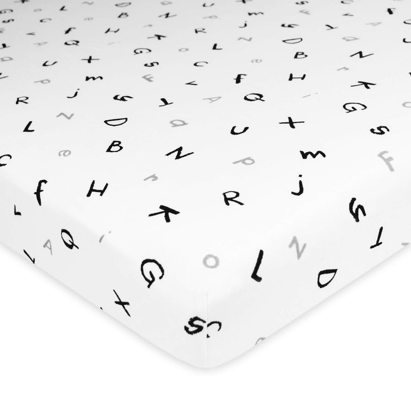 American Baby Company 100% Natural Cotton Value Jersey Knit Fitted Portable/Mini-Crib Sheet, Alphabet, Soft Breathable, for Boys and Girls, Pack of 1 - NewNest Australia