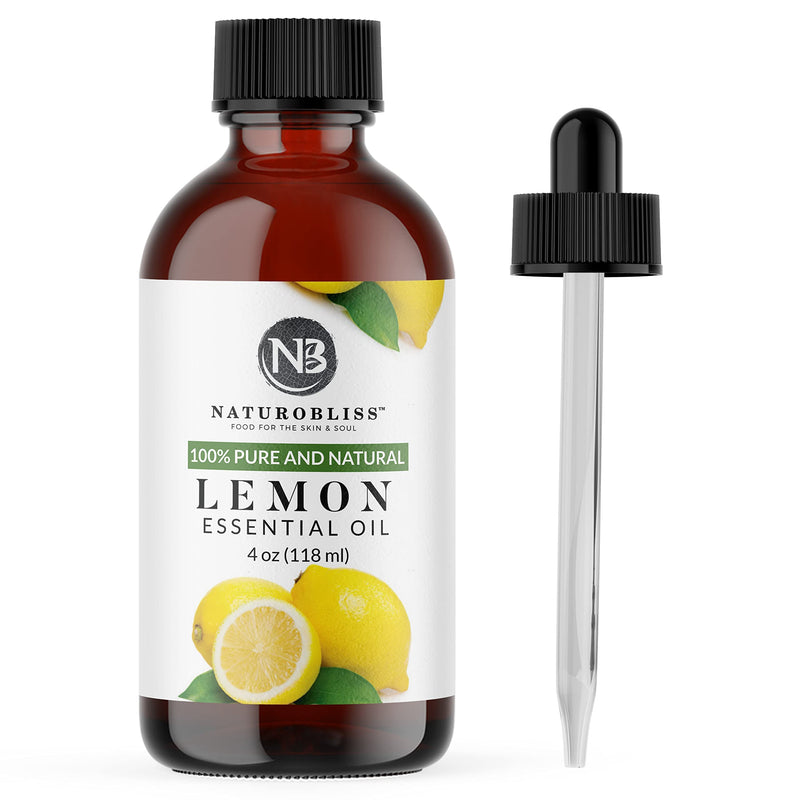 NaturoBliss 100% Pure Lemon Essential Oil Therapeutic Grade Premium Quality (4 fl. oz) with Glass Dropper, Perfect for Aromatherapy - NewNest Australia