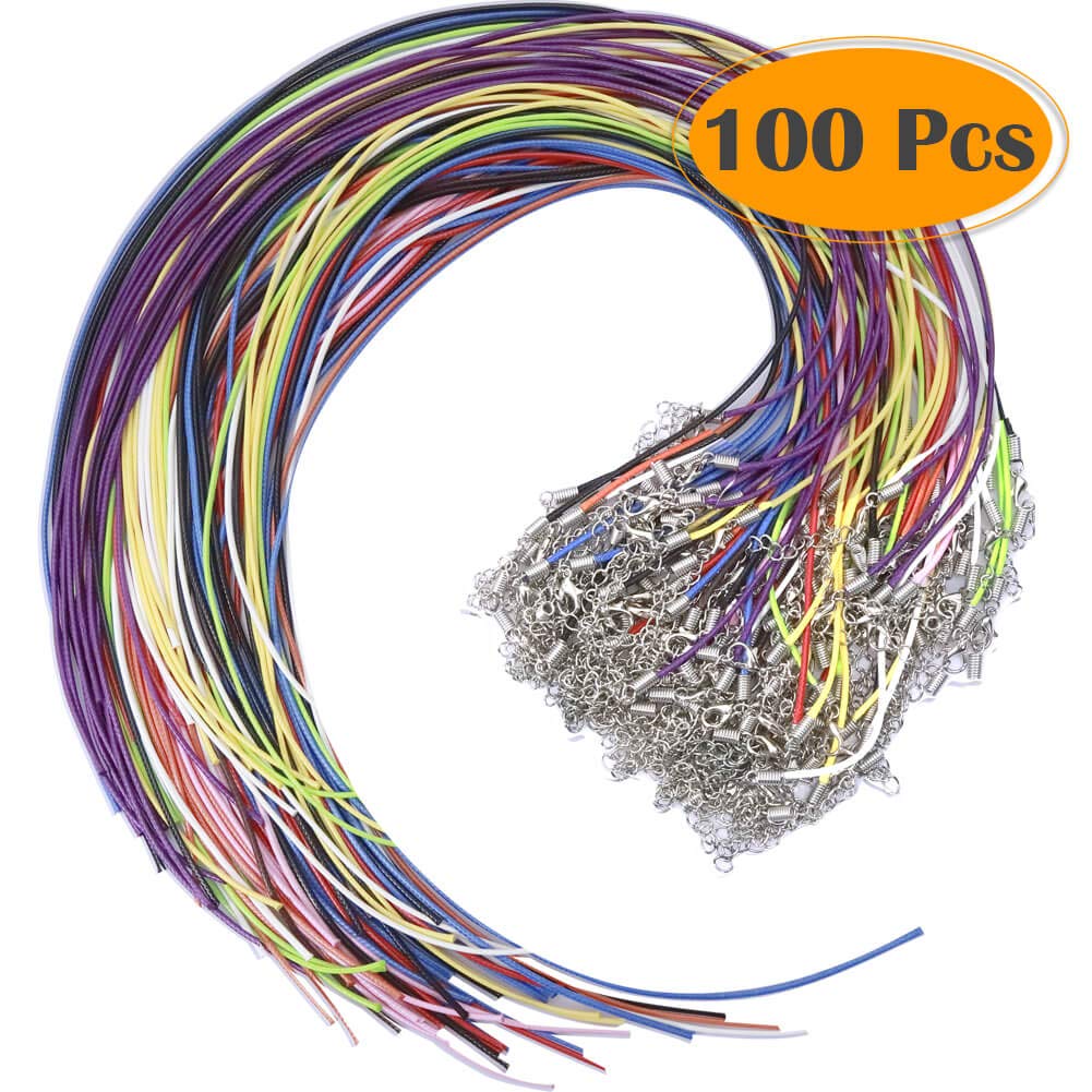 Selizo 100Pcs Necklace Cord String with Clasp Bulk for Jewelry Making and Bracelet, Multicolor - NewNest Australia