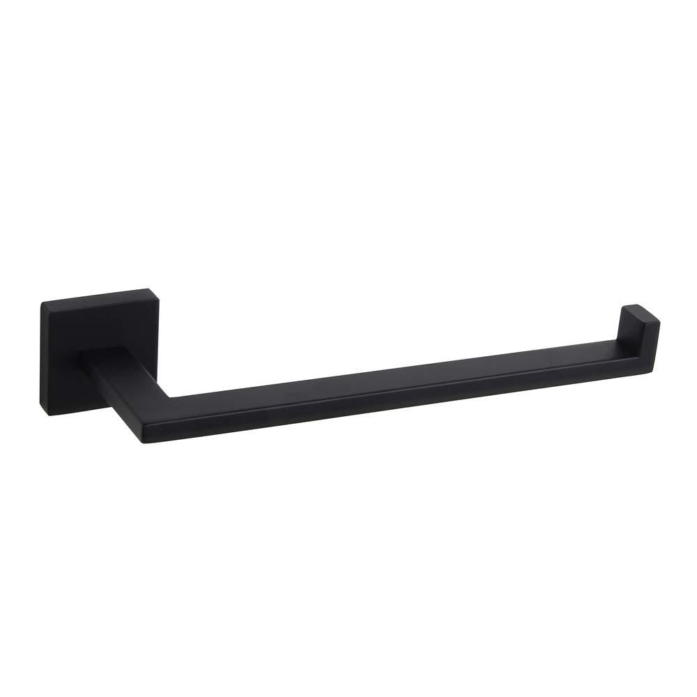 GERZWY Modern Black Towel Holder SUS304 Stainless Steel Towel Hanger Towel Ring for Bathroom Lavatory Wall Mount Contemporary Style IG1806-BK - NewNest Australia