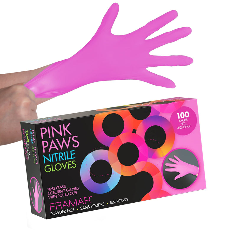 Framar Pink Gloves Disposable Latex Free – Pink Nitrile Gloves Small, Disposable Gloves Small, Rubber Gloves Disposable, Esthetician Supplies, Mechanic gloves Disposable, Guantes Desechables – 100 Pk - NewNest Australia