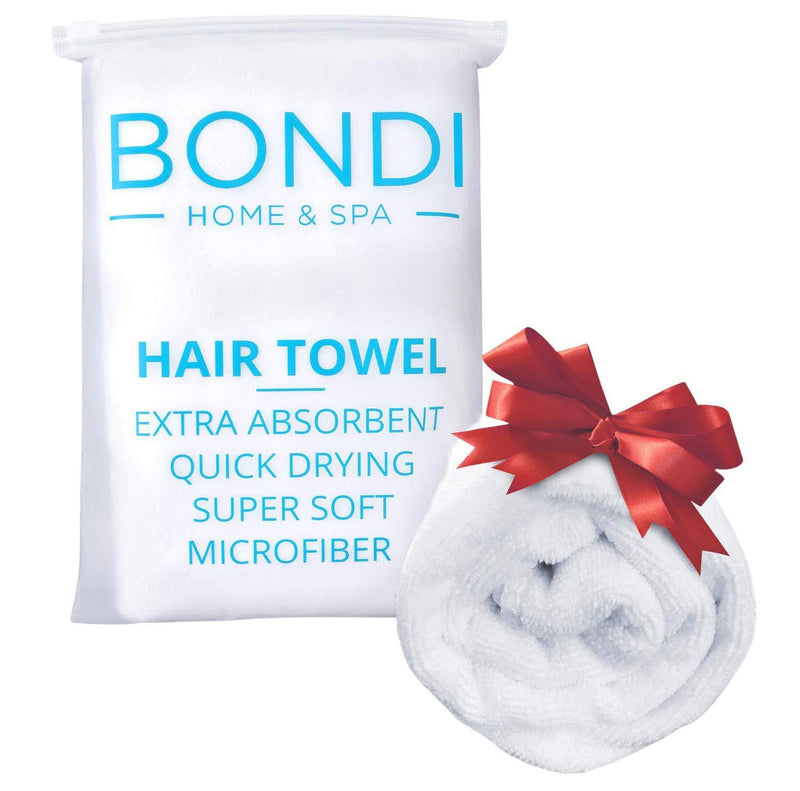 NewNest Australia - Bondi Home & Spa Microfiber Hair Towel for Women – Super Absorbent, Fast Drying, Large & Soft, 42 x 22 Inches, for Long or Curly Hair 