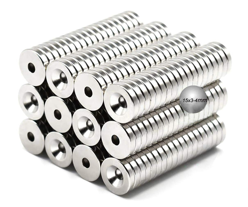Multi-Use Refrigerator Magnets for Refrigerator Craft Project - Approximate 15x3mm with 3mm Countersunk Hole - 15 Pieces - NewNest Australia