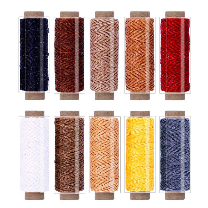 BUTUZE 550Yards Leather Sewing Waxed Thread,150D 55Yards Per Spool Stitching Thread for Leather Craft DIY,Bookbinding,Shoe Repairing,Leather Sewing 10Colors a - NewNest Australia