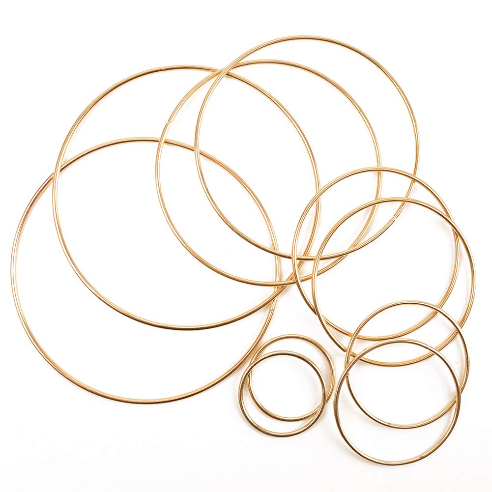 BigOtters Metal Floral Hoop, 10pcs Dream Catcher Rings Metal Rings Supplies Macrame Rings Craft for Making Wedding Wreath Decor, 5 Size(2inch, 3inch, 4inch, 5inch, 6inch) - NewNest Australia