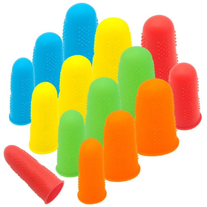 CKANDAY 15 Pack Silicone Hot Glue Gun Finger Caps, 5 colors Finger Guard Protectors or Hot Glue Wax Rosin Resin Honey Adhesives Scrapbooking Sewing in 3 Sizes-Red/Blue/Yellow/Orange/Green - NewNest Australia