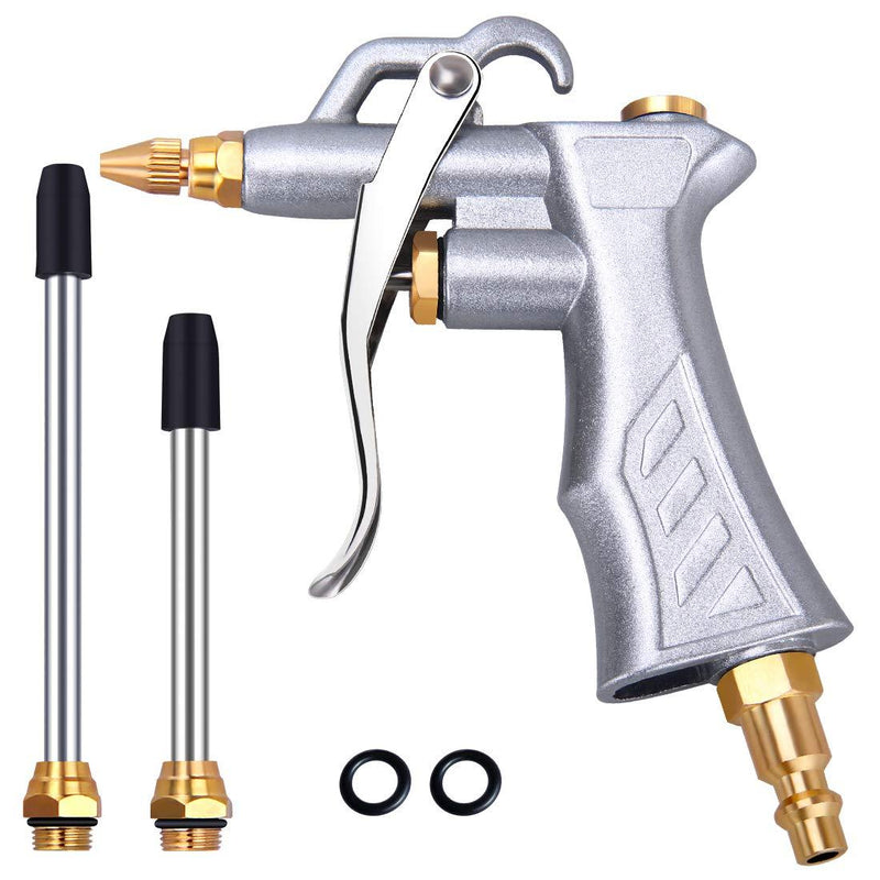 Industrial Air Blow Gun with Brass Adjustable Air Flow Nozzle and 2 Steel Air flow Extension, Pneumatic Air Compressor Accessory Tool Dust Cleaning Air Blower Gun - NewNest Australia