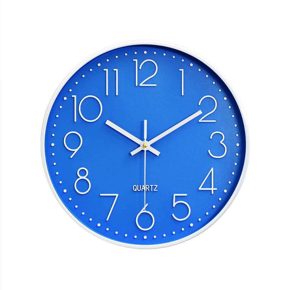 NewNest Australia - Preciser Large Digital Wall Clock 12 Inch Simple Silent Wall Clocks Decorative Clock for Bathroom, Living Room, Kitchen, Classroom, Office Easy to Read - Blue 