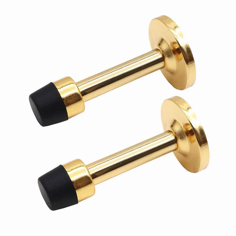 ECREW 2Pcs Door Stopper Rubber Bumper Tip Mounted Built in Door Doorstop Gold - NewNest Australia