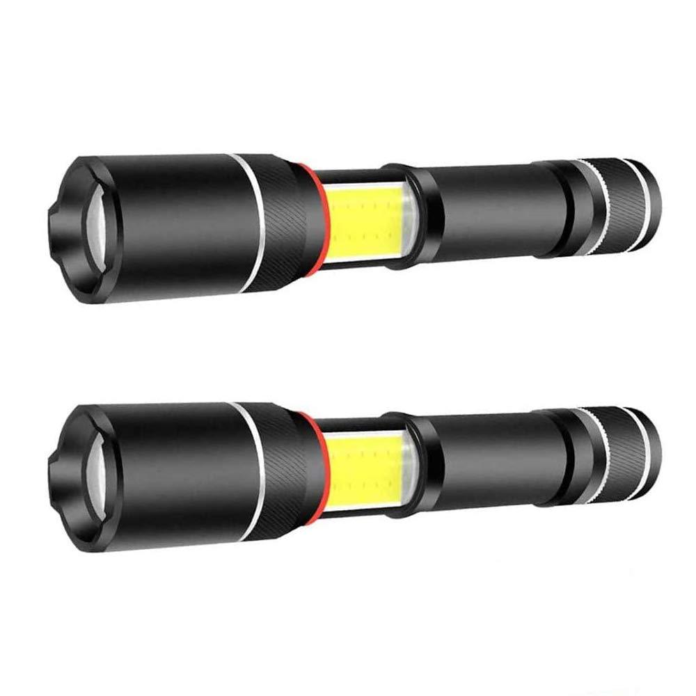 2 Pcs XML T6 LED Flashlight 5000 Lux COB Lantern+ Flashlight in-1with Zoom & Magnetic Base As Seen On TV LED Flashlight Lantern - NewNest Australia