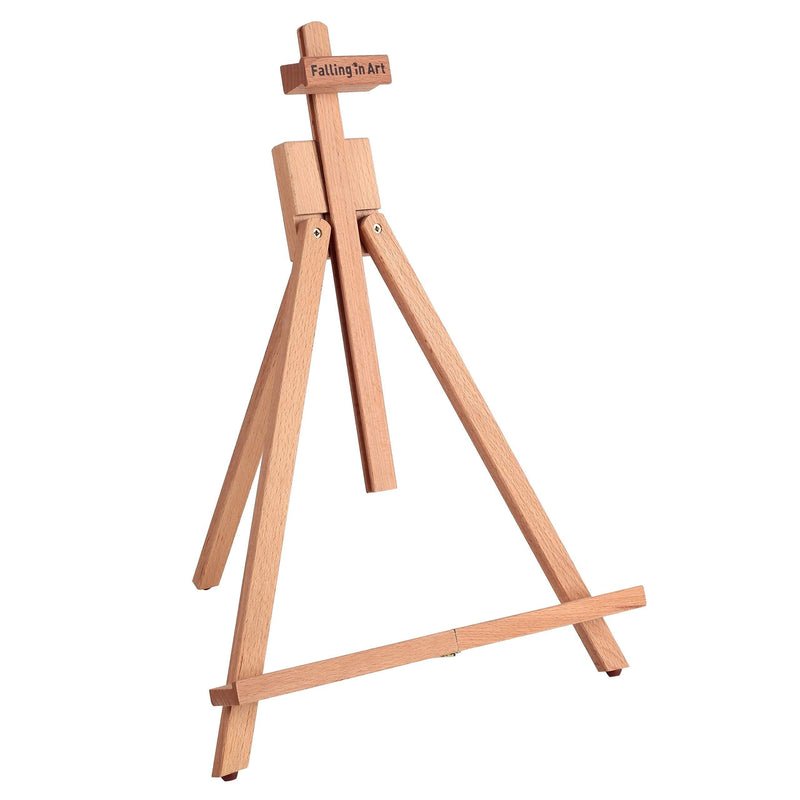 NewNest Australia - Falling in Art Beechwood 25’’ Tabletop Easel Display Stand for Painting- Holding Canvas Up to 22 1/2 Inches High, Artist A-Frame Tripod with Rubber Feet, Portable Photo and Sign Holder Single 