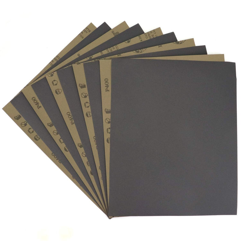 POLIWELL 9 x 11 Inch Sandpaper 400 Grit High Performance Silicon Carbide Wet/Dry Abrasive Sanding Sheets for Wood Furniture Finishing, Metal Grinding and Drywall Sanding, 10PCS 400 - Grit - NewNest Australia