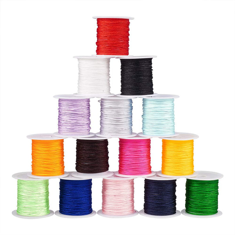 PH PandaHall 15 Colors 0.8mm Nylon Beading String Chinese Knotting Cord Nylon Kumihimo Macrame Thread Blinds Lift Cord for Windows Macrame Friendship Bracelets Christmas Tree Ornament, 150 Yards 15 Colors(150 Yards) - NewNest Australia