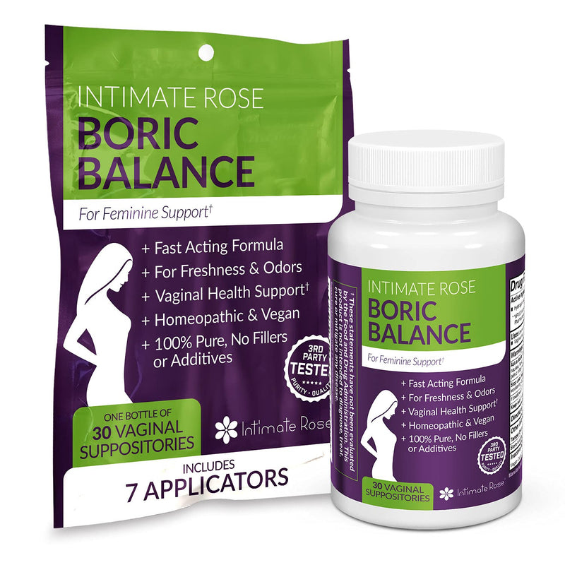 Boric Acid Vaginal Suppositories - 30 Count (600mg) + 7 Applicators - Made in USA - Helps Fight Against BV, Yeast Infections, Odor - Promote pH Balance for Women Vaginal Health 1 - NewNest Australia