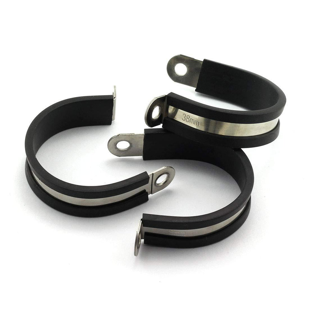 HJ Garden 6pcs 1-1/2 inch Rubber Cushioned Cable Clamp 304 Stainless Steel Hose Clamp/Metal Clamp/Tube Holder Fastener for Tube/Pipe or Wire Cord Installation 6 - NewNest Australia