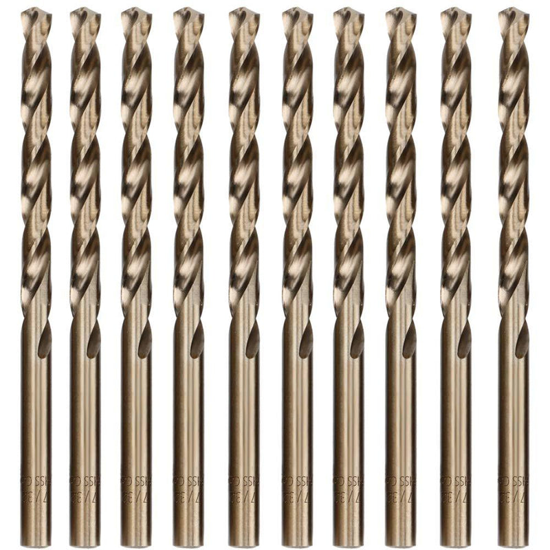 Hymnorq 7/32 Inch Fractional Size M35 Cobalt Steel Twist Drill Bit Set of 10pcs, Jobber Length and Straight Shank, Extremely Heat Resistant, for Drilling in Stainless Steel and Iron 7/32"(10pcs) - NewNest Australia