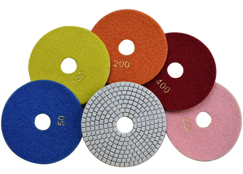 Konfor Wet Diamond 5 inch Polishing Pads 5 Packs for Granite Marble Travertine Concrete Quartz Terrazzo Renew - NewNest Australia
