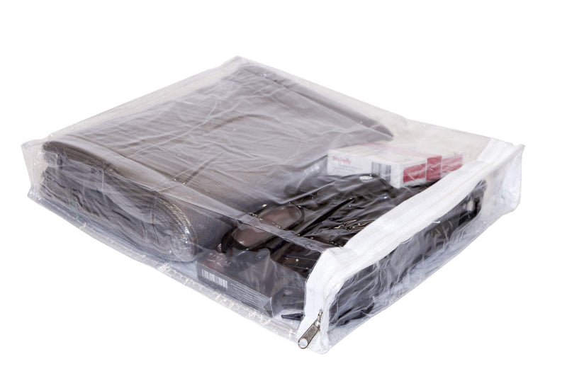Clear Vinyl Zippered Storage Bags 9 x 11 x 2 Inch with Display Pocket 10-Pack - NewNest Australia