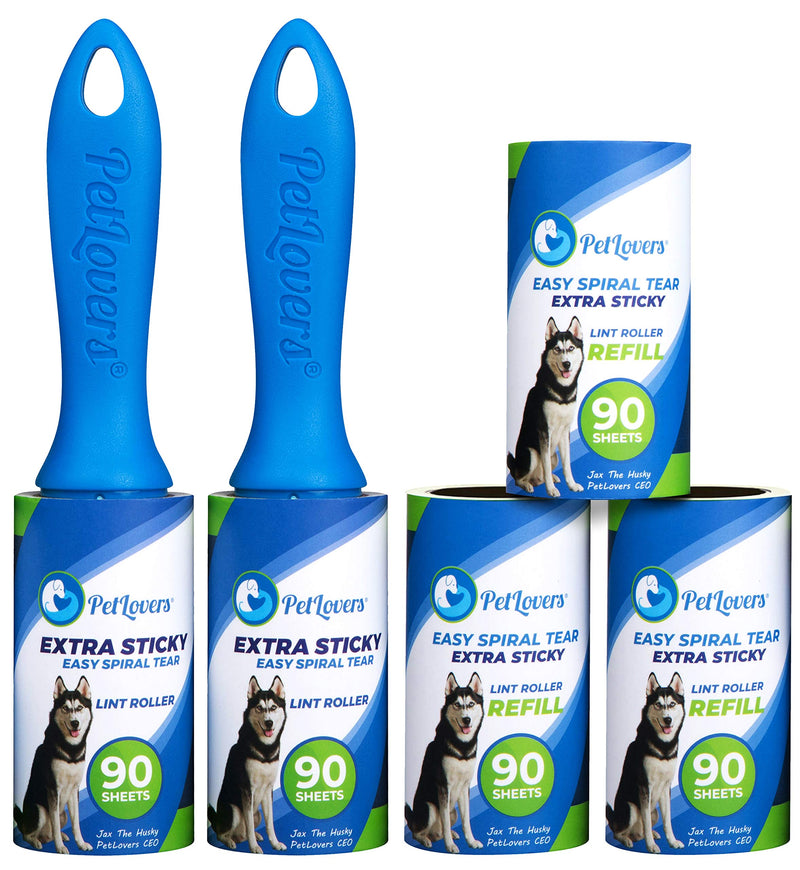 PetLovers Extra Sticky Lint Roller Mega Value Set 450 Sheets for Pet Hair Removal, Dog and Cat Lint Remover - NewNest Australia