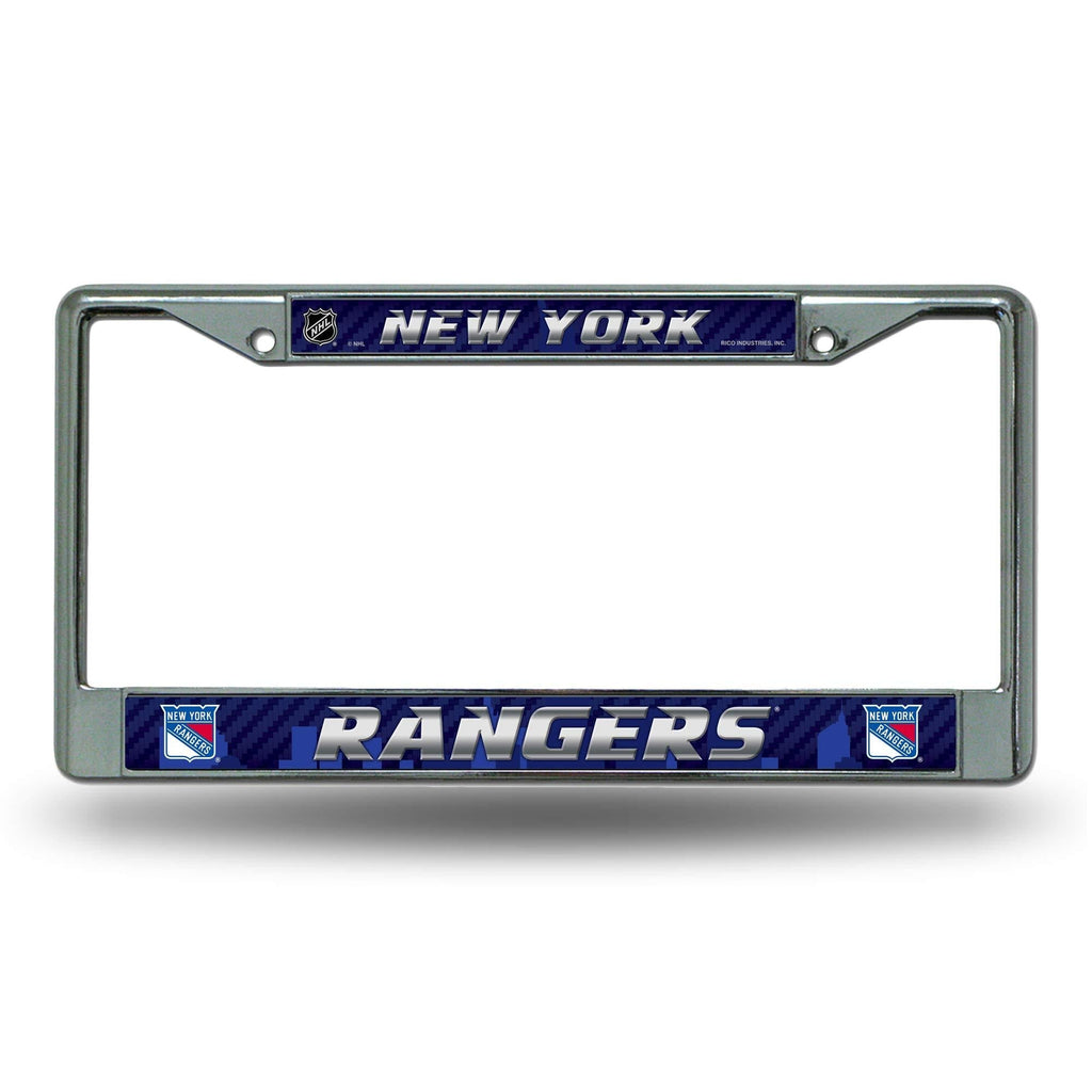 Rico Industries NHL Unisex-Adult Standard Chrome License Plate Frame New York Rangers 6" x 12" Silver - NewNest Australia