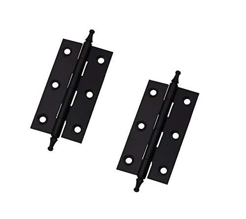 Mcredy 2pcs 3 Inch Door Hinges Antique Style Non Self-Closing Solid Brass Butt Hinges with Ball Finials (Black) - NewNest Australia